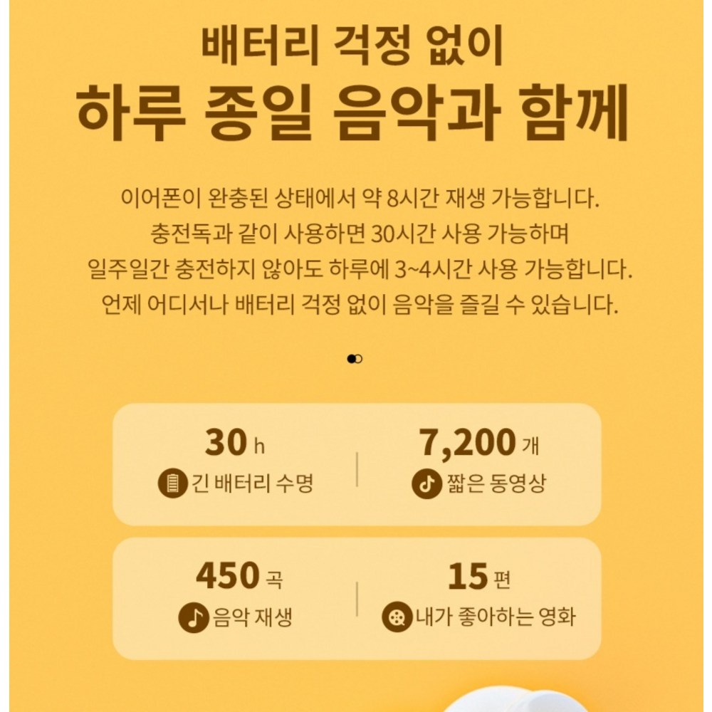 QCY 블루투스 이어폰, QCY-T13 APP, 화이트 제품 이미지 5