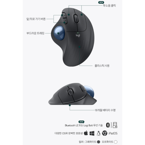 로지텍 ERGO M575 S 무선 마우스 제품 이미지 3