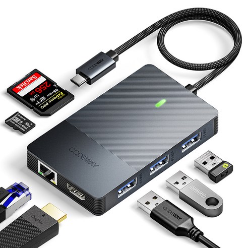 USB허브 코드웨이 8포트, 무전원·노트북 호환 체크